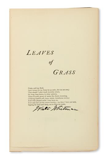 WHITMAN, WALT. Complete Poems & Prose ... 1855 ... 1888.